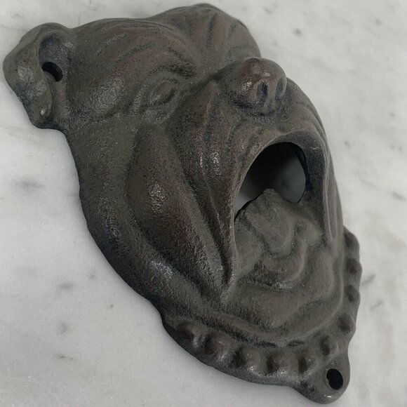 Pottery Barn BULLDOG Bottle Opener 4" Cast Iron Wall Mount Beer Opener Dawg EUC - Picture 4 of 7